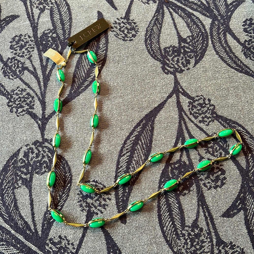 Green and gold J. Crew Necklace